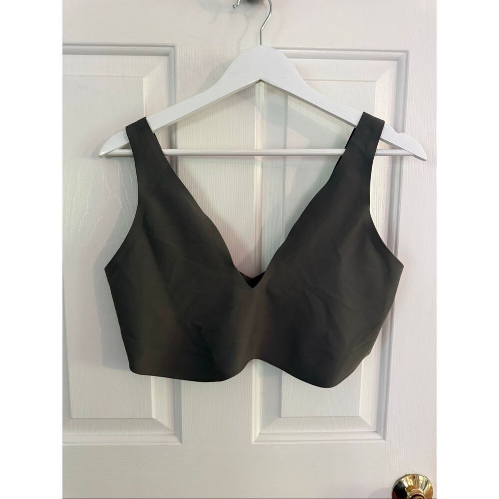Parade Smooth Lift Gray Plunge Seamless Stretch  Bra sz C1 32DD/DDD 34 C/D EUC